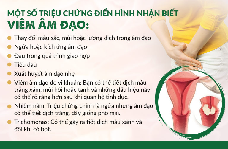 Triệu chứng điển hình của viêm âm đạo